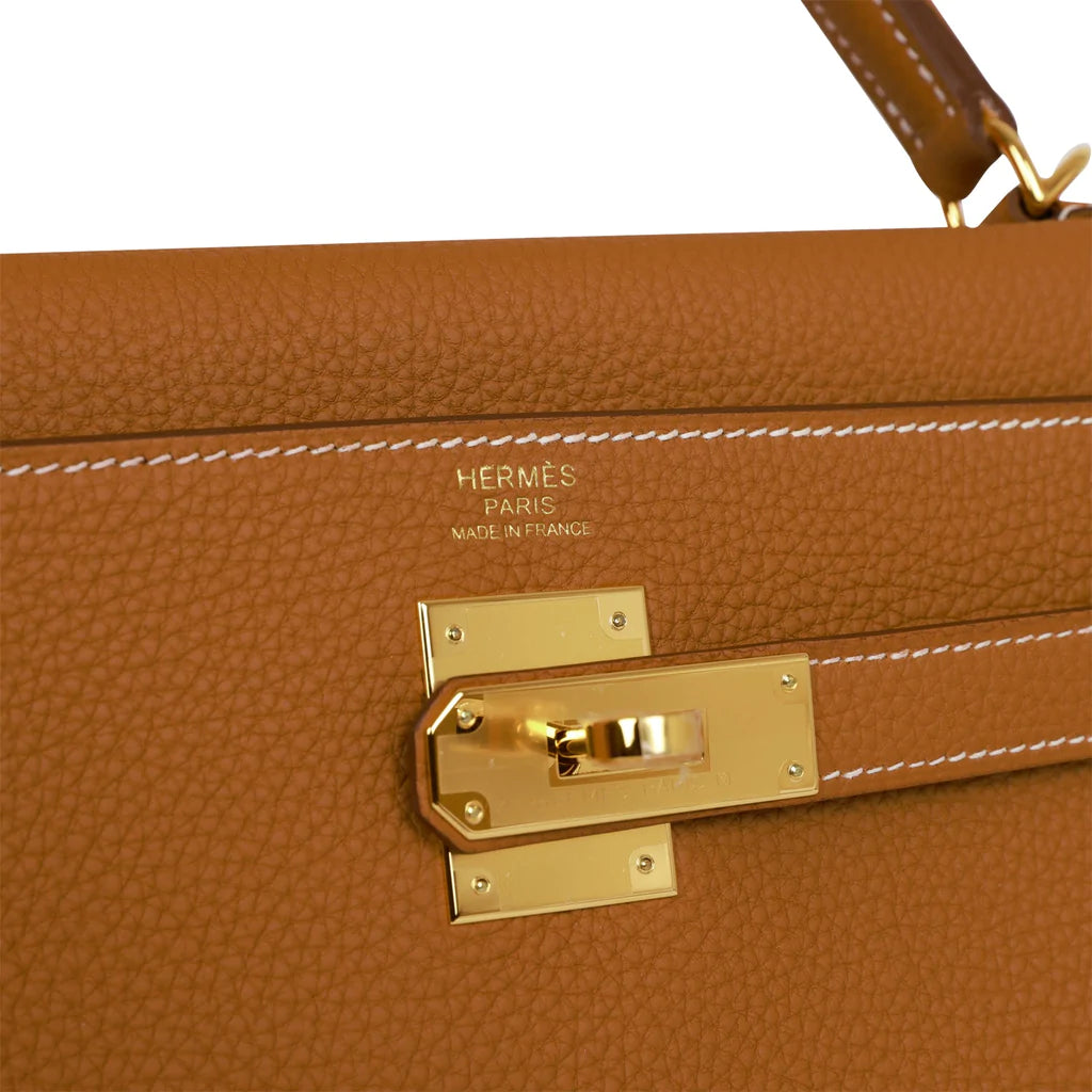 Hermès Kelly Retourne 32 Gold Togo Gold Hardware