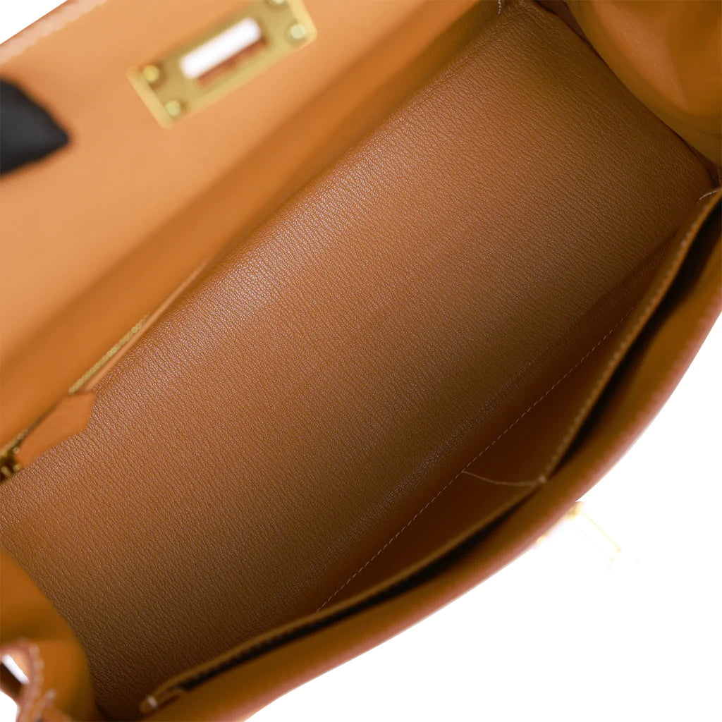 Hermès Kelly Retourne 32 Gold Togo Gold Hardware