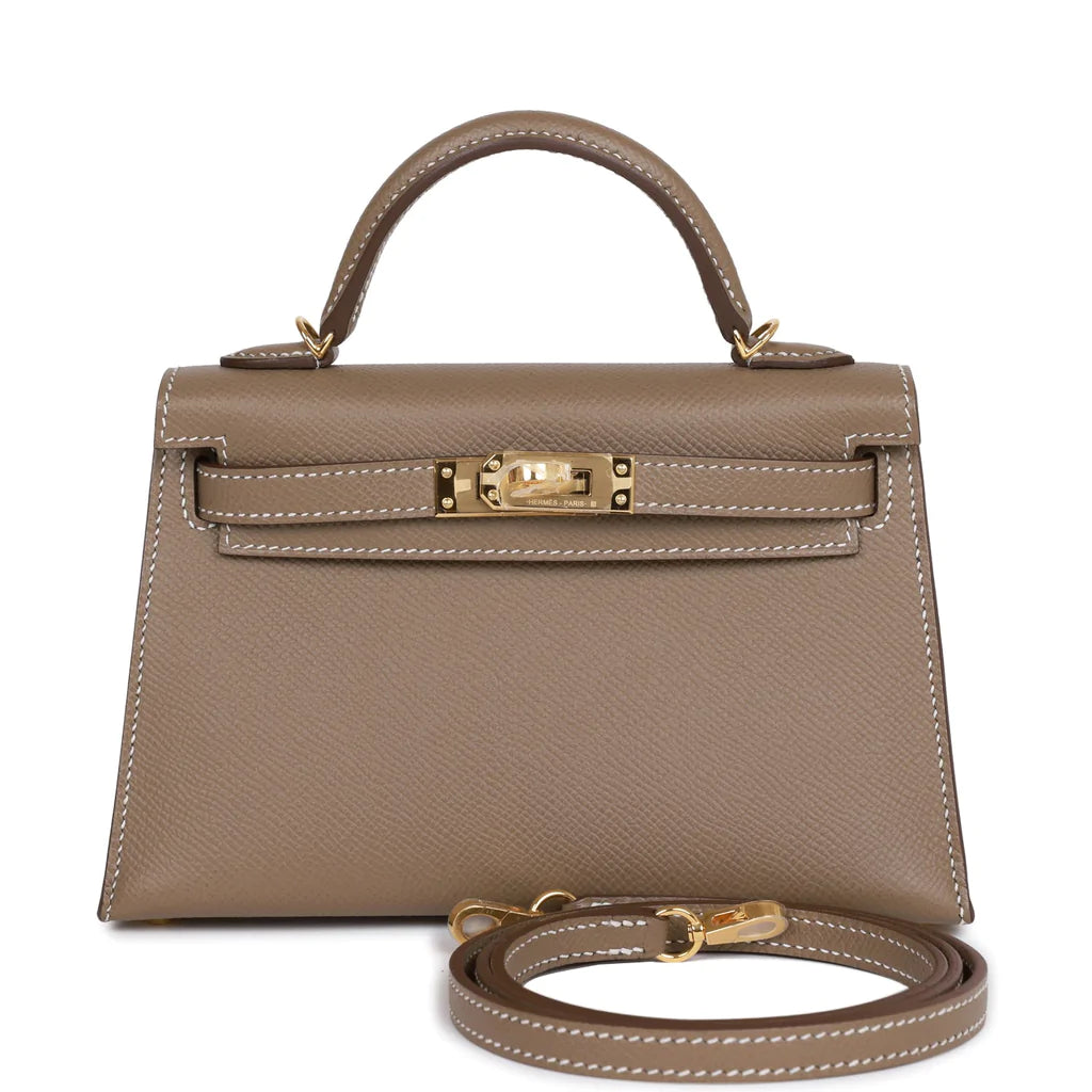 Hermès Kelly Sellier 20 Etoupe Epsom Gold Hardware