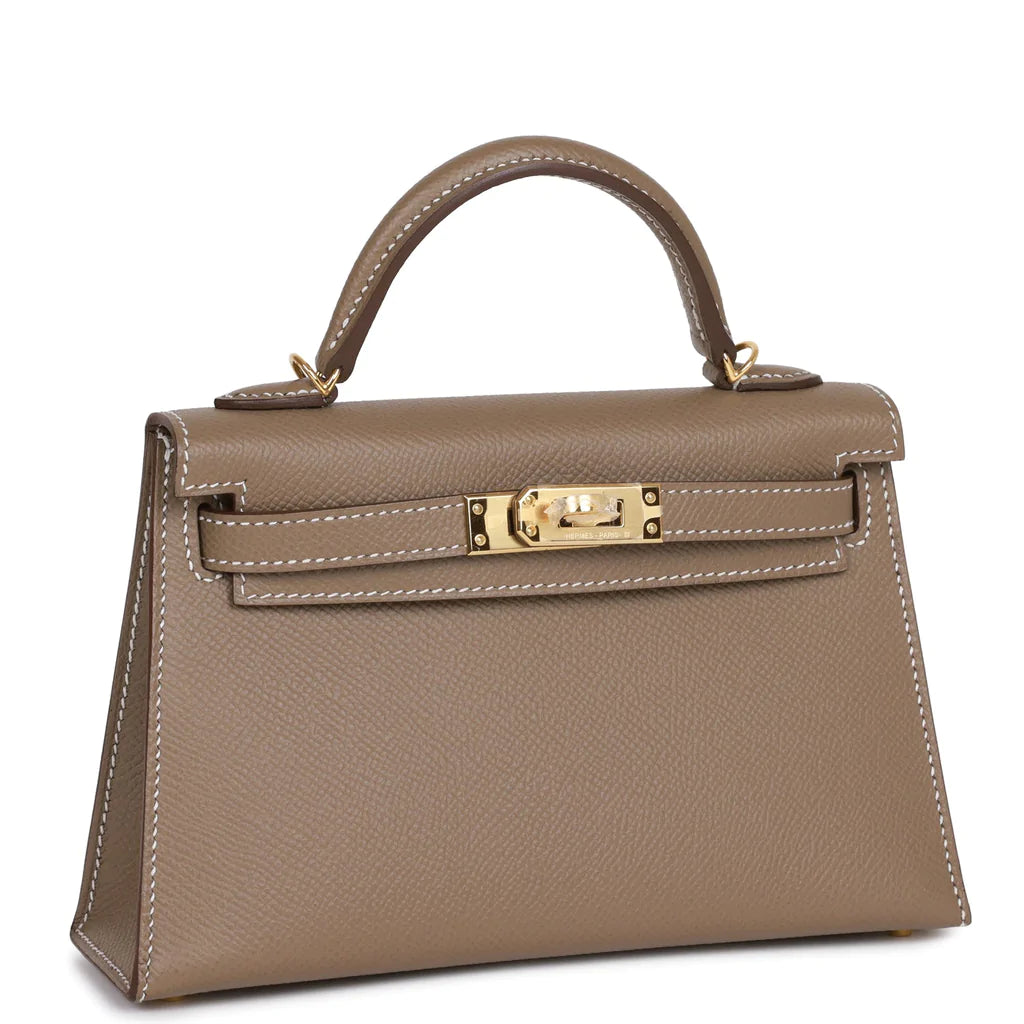 Hermès Kelly Sellier 20 Etoupe Epsom Gold Hardware