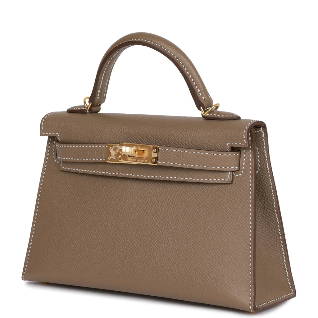 Hermès Kelly Sellier 20 Etoupe Epsom Gold Hardware