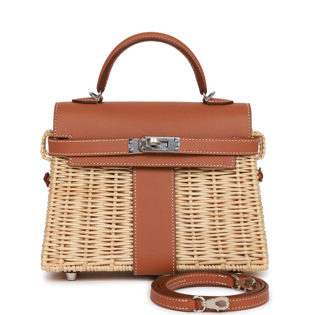 Hermès Mini Picnic Kelly 20 Gold Swift Palladium Hardware