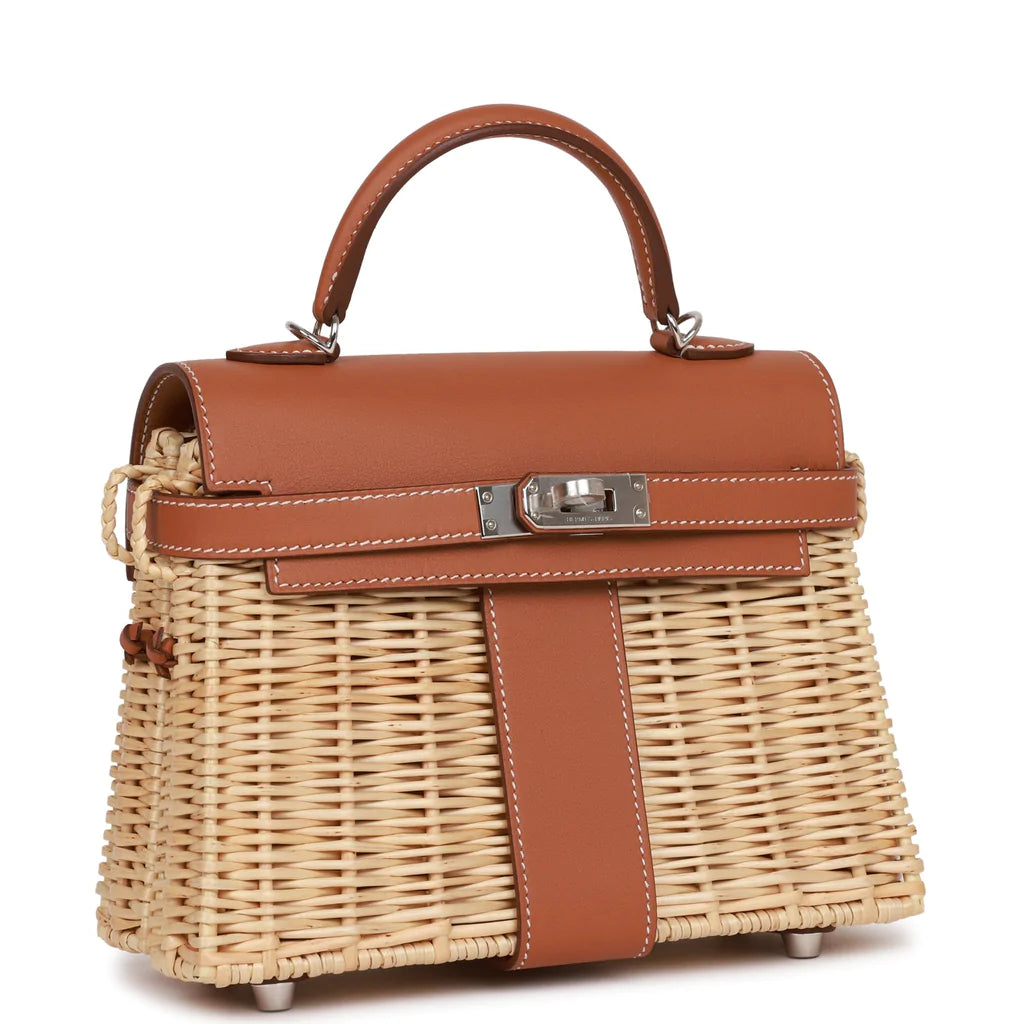 Hermès Mini Picnic Kelly 20 Gold Swift Palladium Hardware