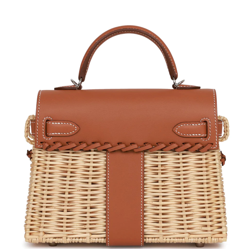 Hermès Mini Picnic Kelly 20 Gold Swift Palladium Hardware