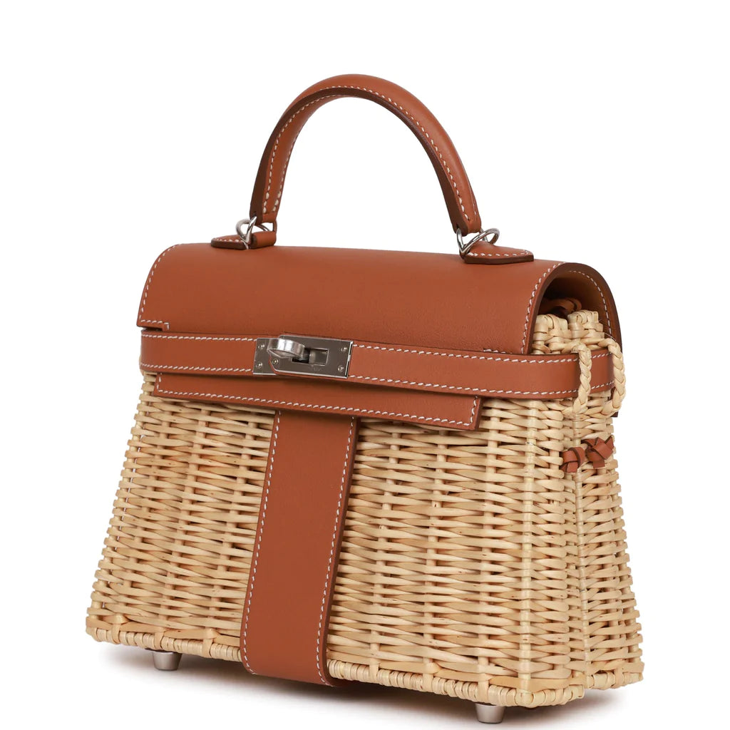 Hermès Mini Picnic Kelly 20 Gold Swift Palladium Hardware