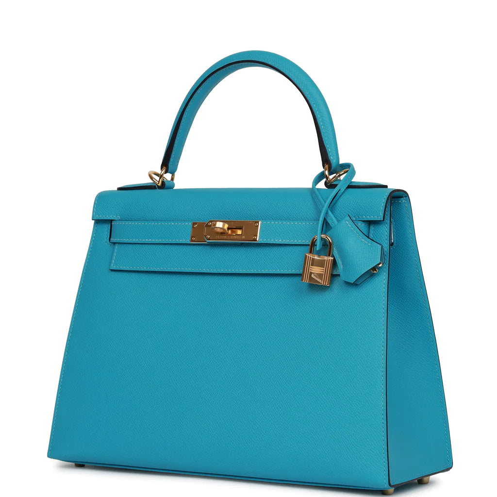 Hermès Kelly Sellier 28 Bleu du Nord Epsom Gold Hardware