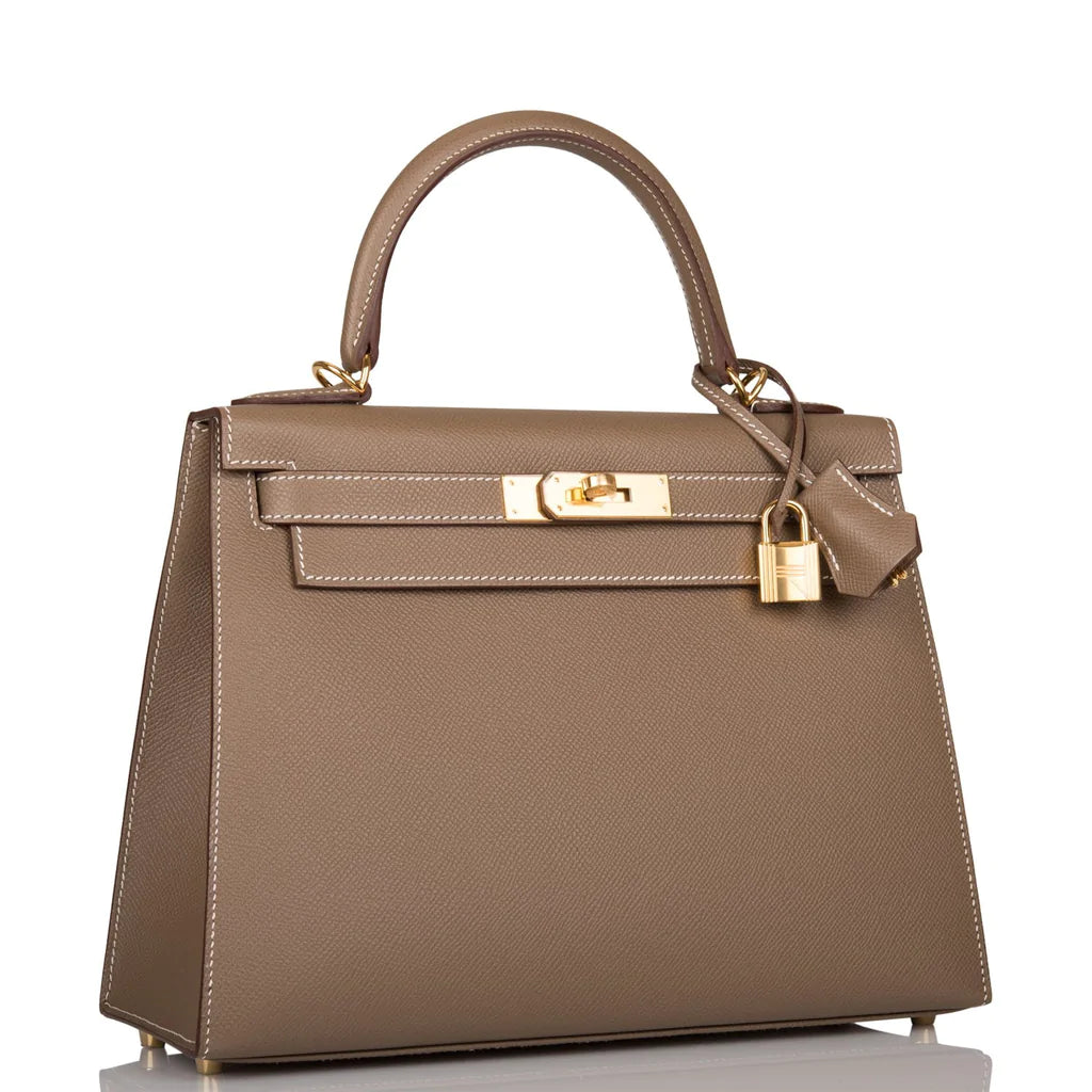 Hermès Kelly Sellier 28 Etoupe Epsom Gold Hardware