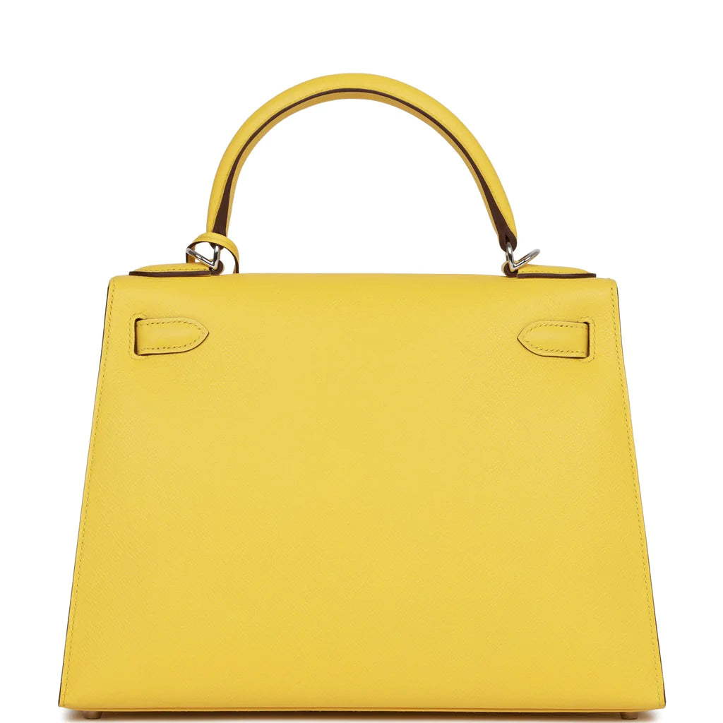 Hermès Kelly Sellier 28 Jaune de Naples Epsom Palladium Hardware