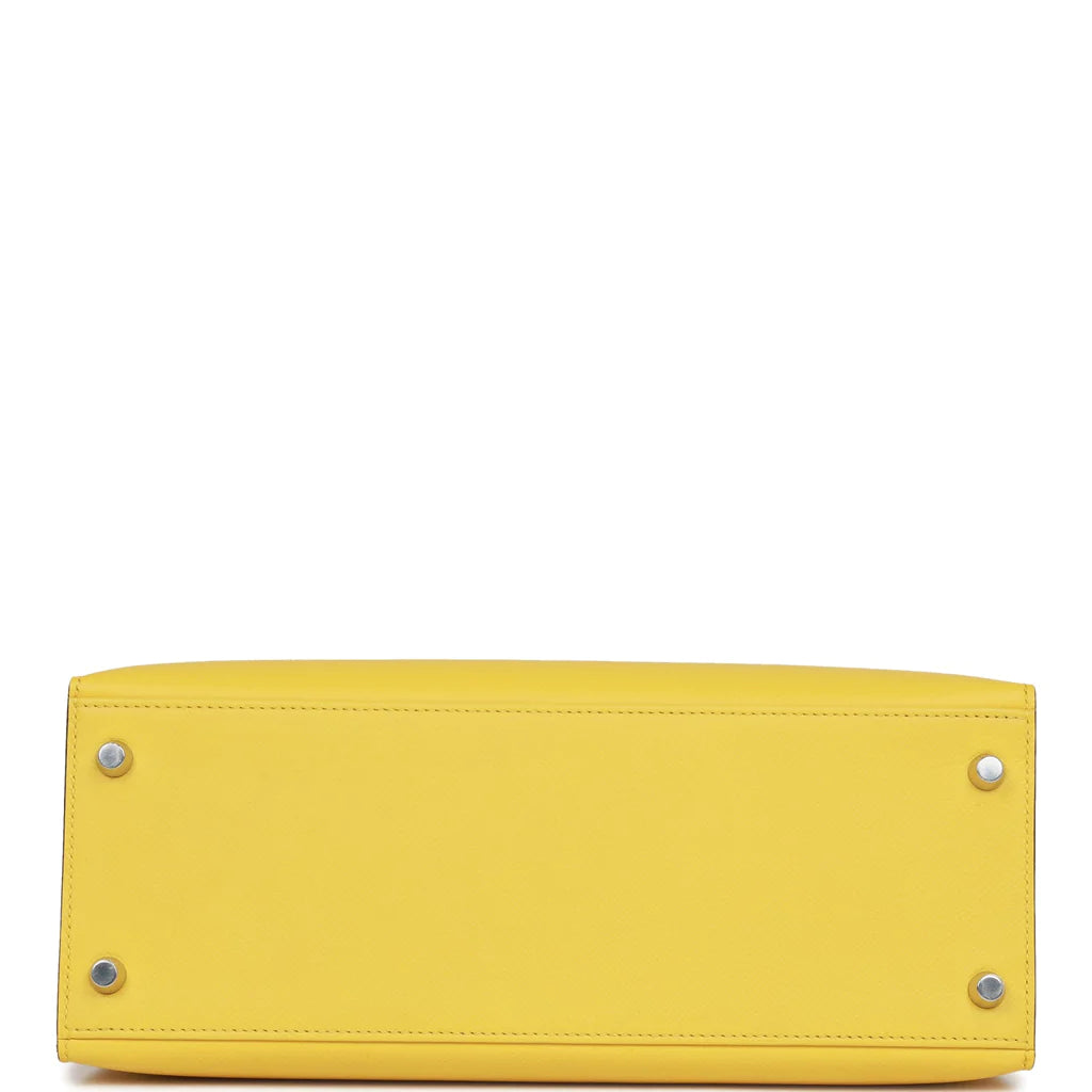 Hermès Kelly Sellier 28 Jaune de Naples Epsom Palladium Hardware