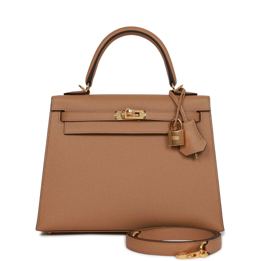 Hermès Kelly Sellier 25 Chai Epsom Gold Hardware