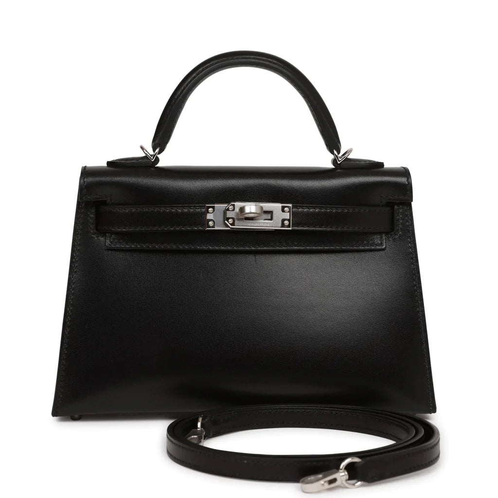 Hermès Kelly Sellier 20 Black Box Palladium Hardware