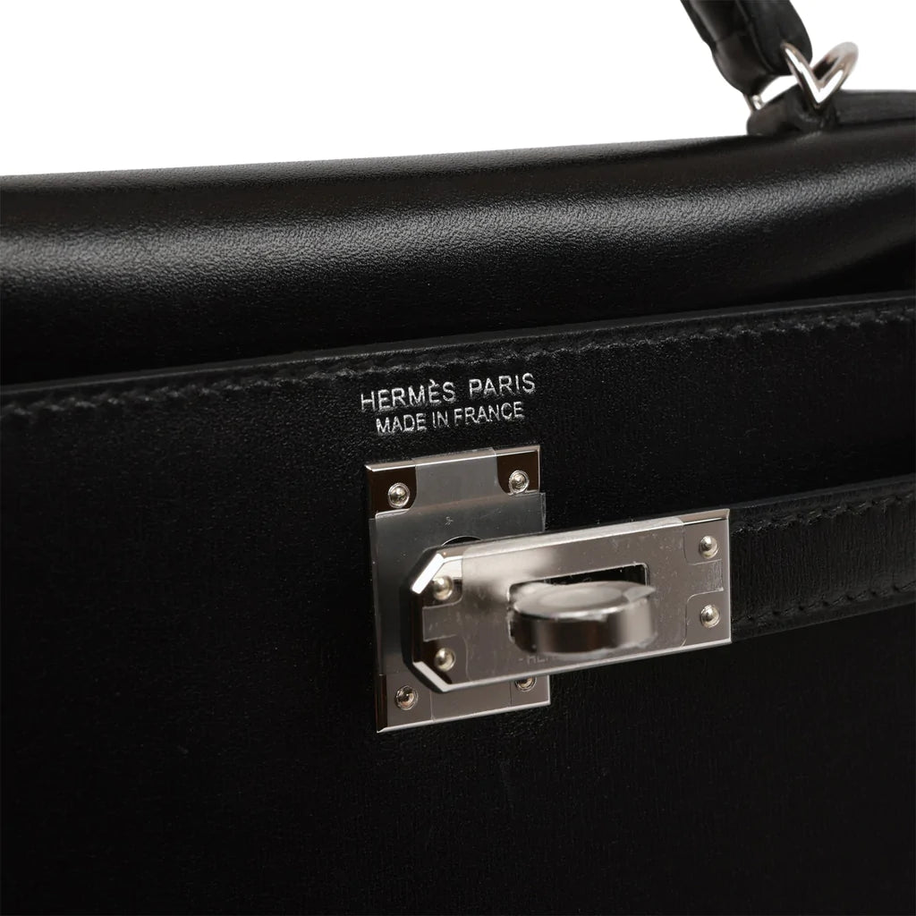 Hermès Kelly Sellier 20 Black Box Palladium Hardware