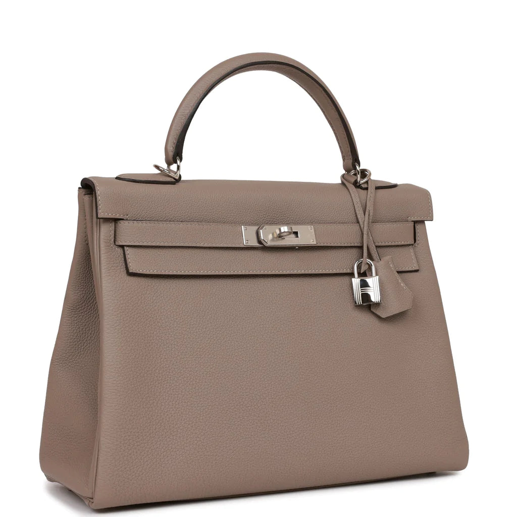 Hermès Kelly Retourne 32 Gris Asphalte Togo Palladium Hardware