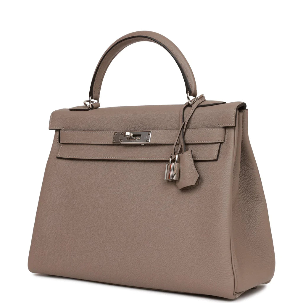 Hermès Kelly Retourne 32 Gris Asphalte Togo Palladium Hardware