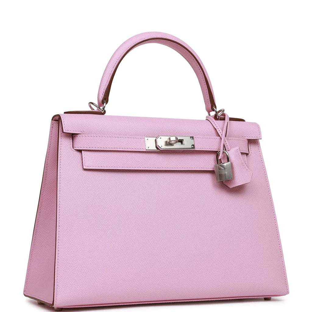 Hermès Kelly Sellier 28 Mauve Sylvestre Epsom Palladium Hardware