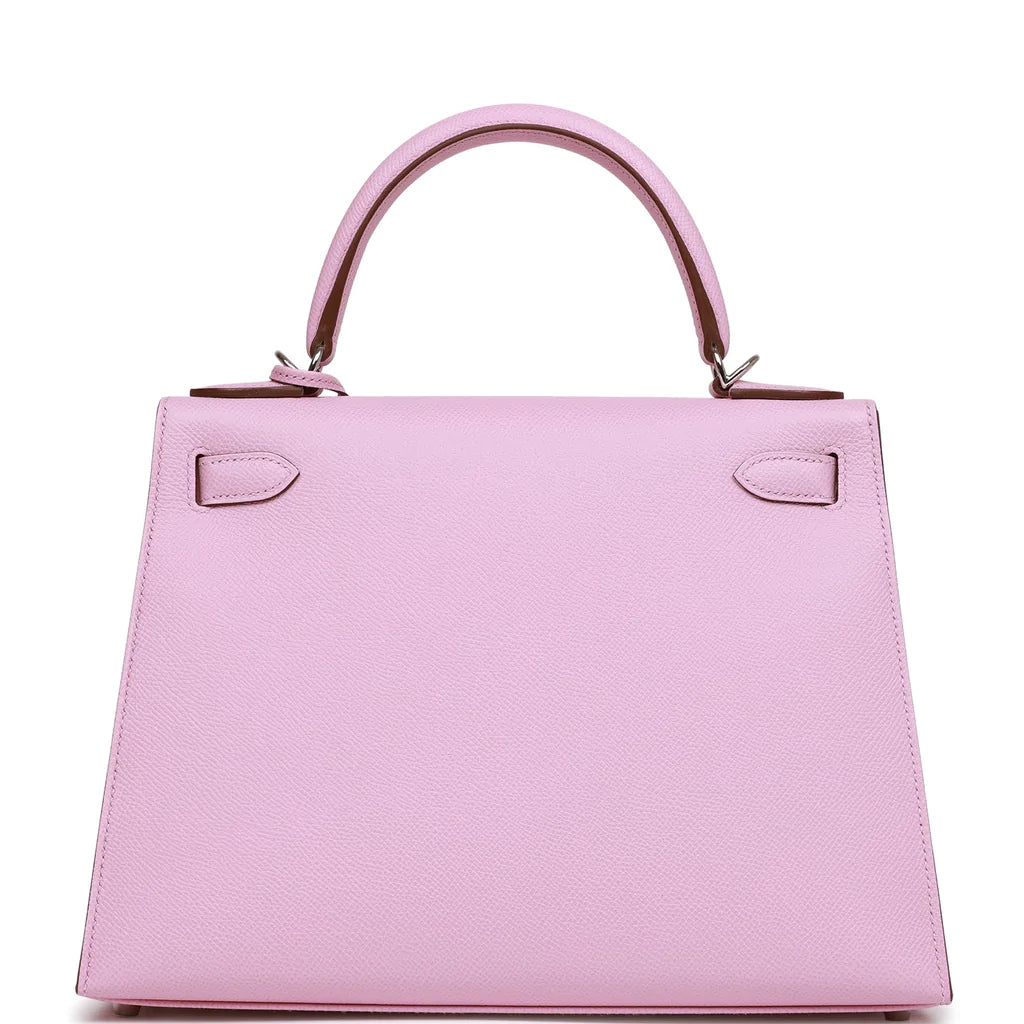 Hermès Kelly Sellier 28 Mauve Sylvestre Epsom Palladium Hardware