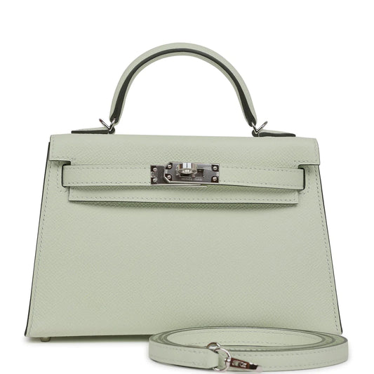 Hermès Kelly Sellier 20 Vert Fizz Epsom Palladium Hardware