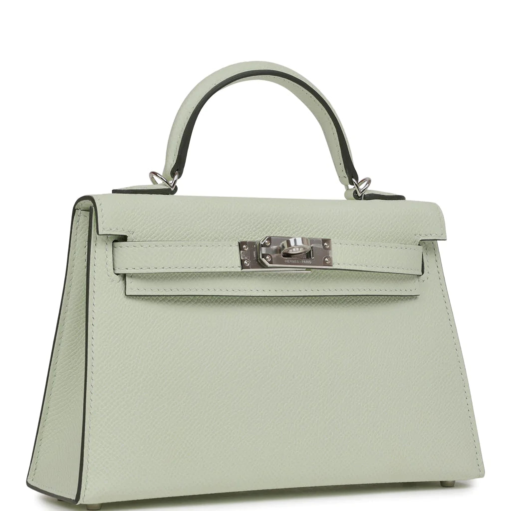 Hermès Kelly Sellier 20 Vert Fizz Epsom Palladium Hardware