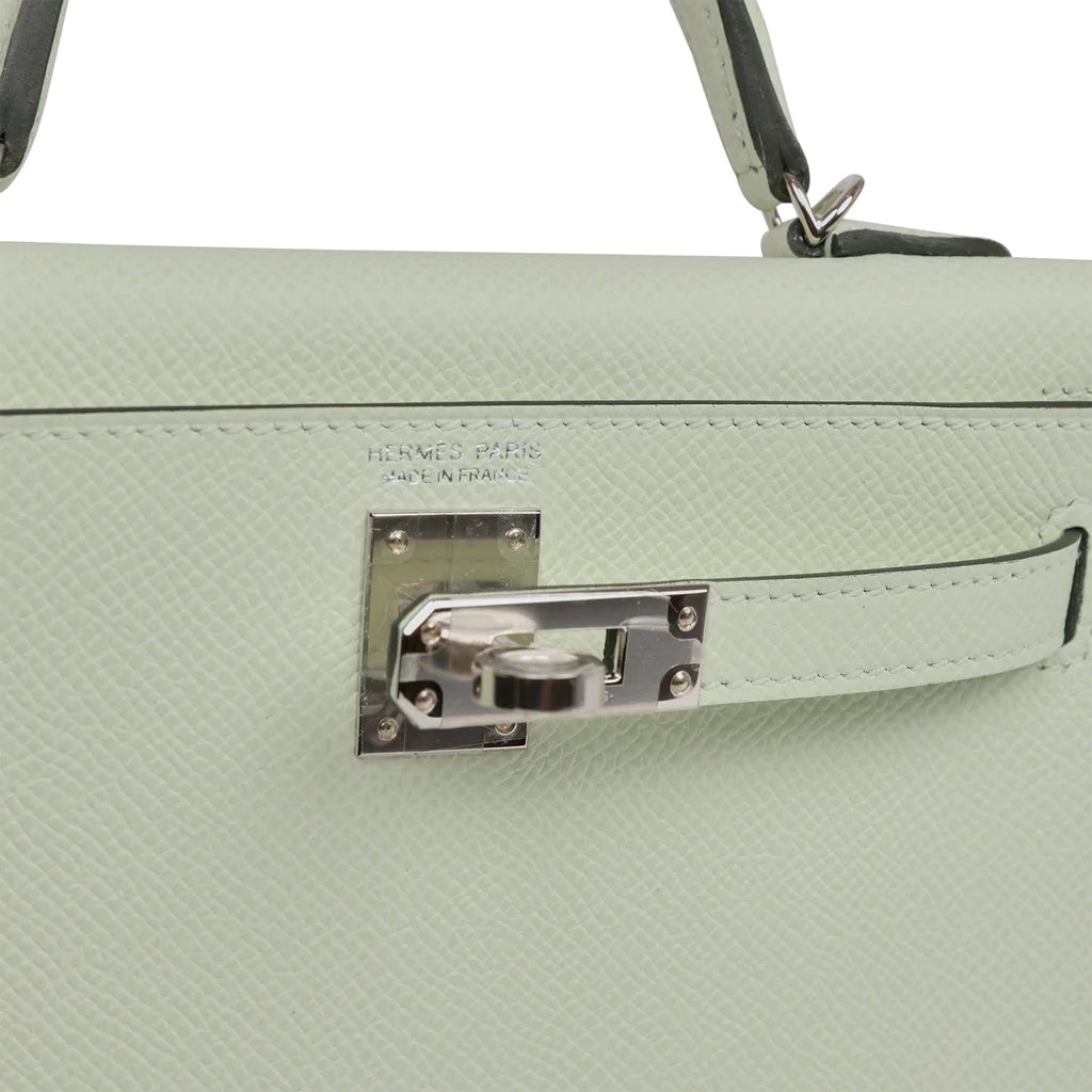 Hermès Kelly Sellier 20 Vert Fizz Epsom Palladium Hardware