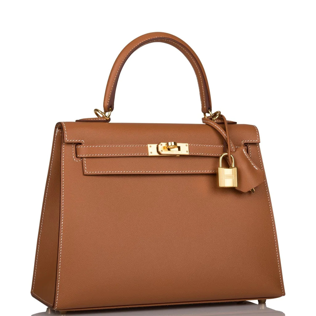 Hermès Kelly Sellier 25 Gold Epsom Gold Hardware