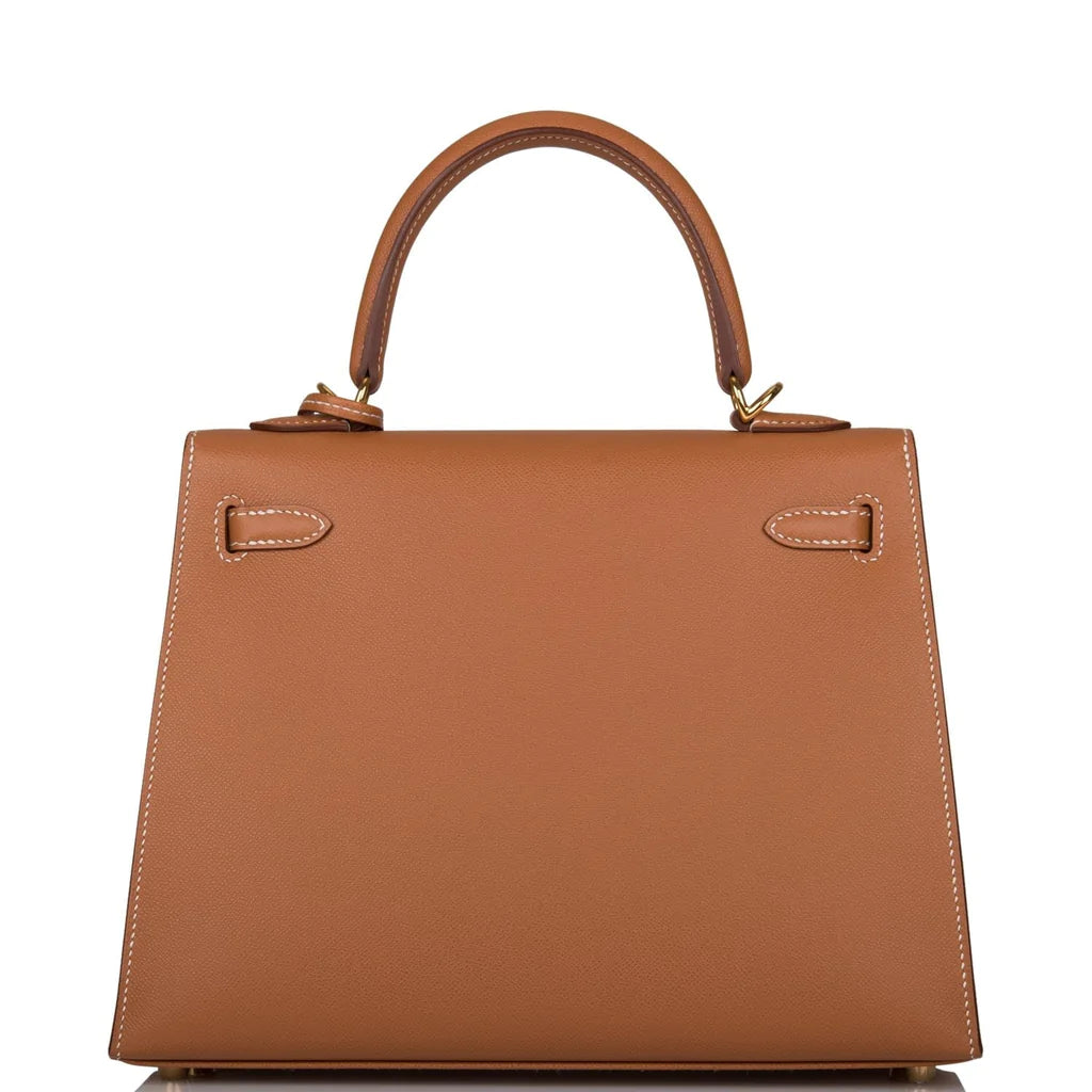 Hermès Kelly Sellier 25 Gold Epsom Gold Hardware