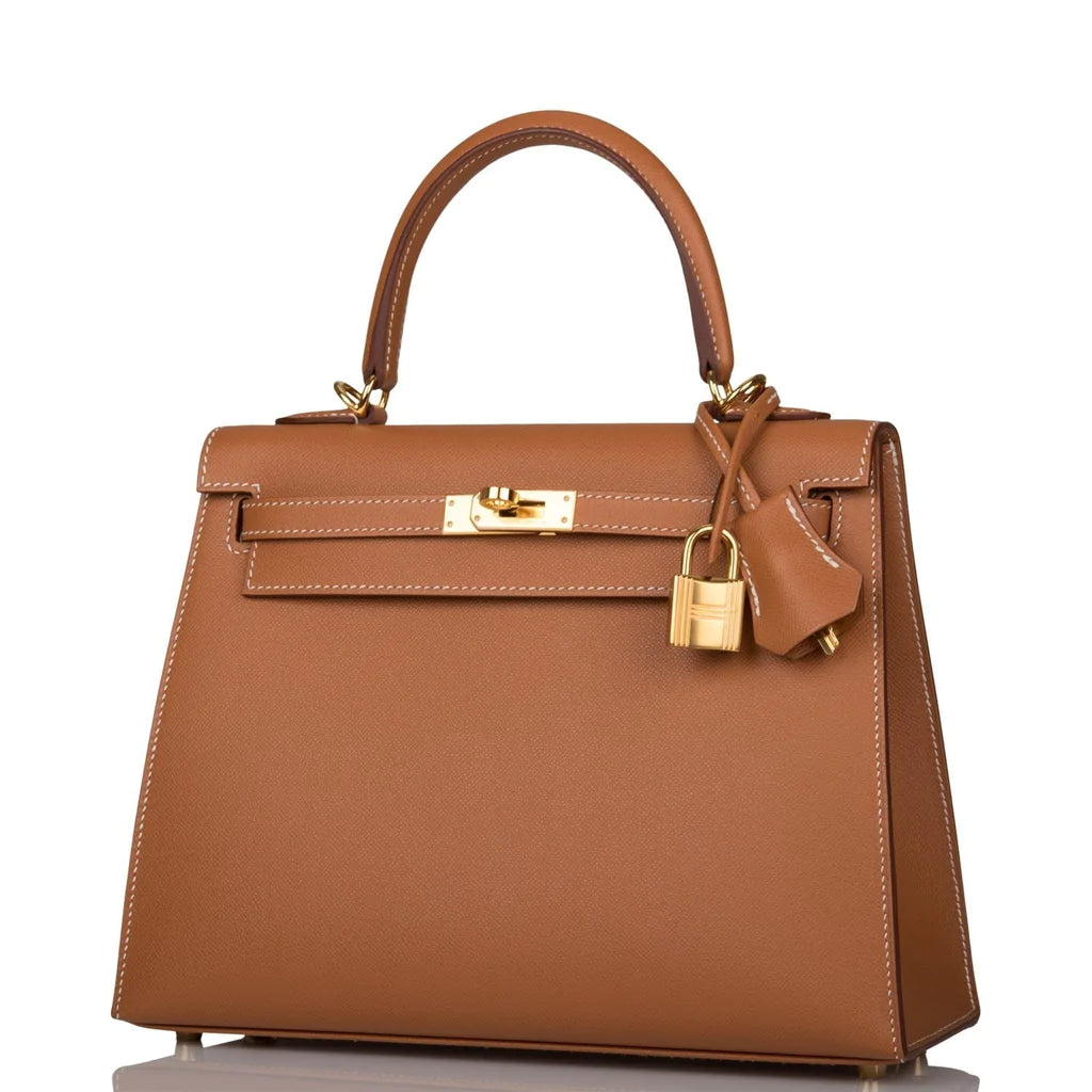 Hermès Kelly Sellier 25 Gold Epsom Gold Hardware