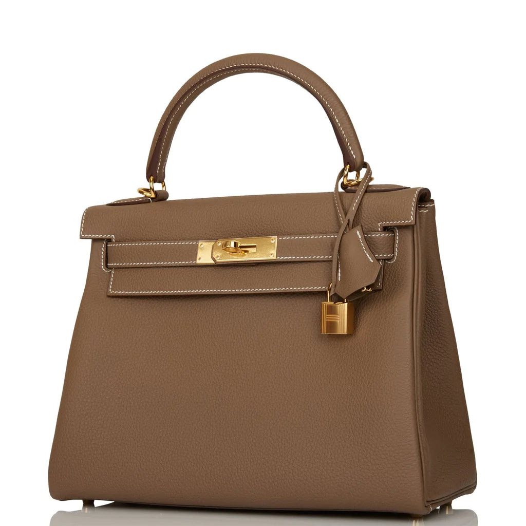 Hermès Kelly Retourne 28 Etoupe Togo Gold Hardware