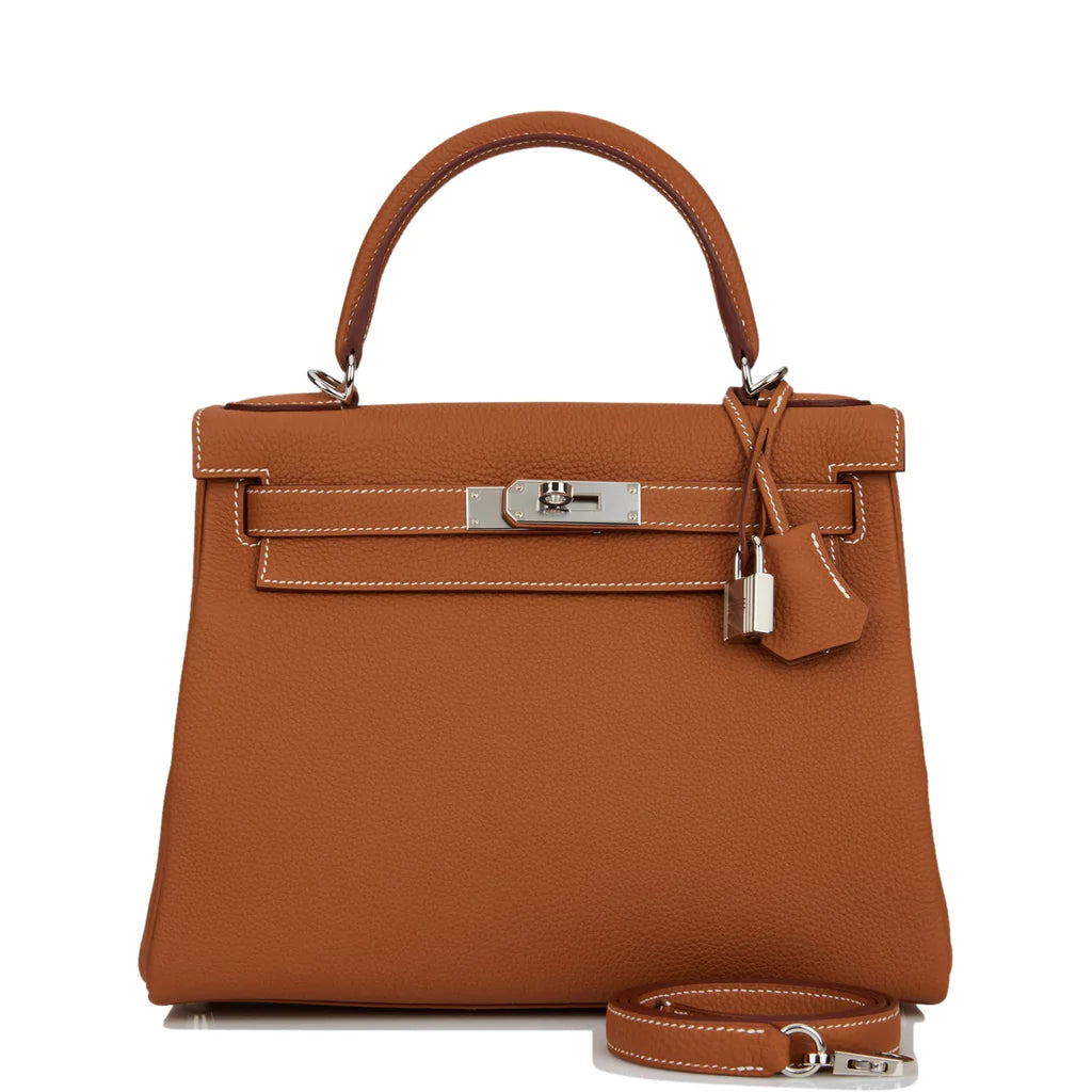 Hermès Kelly Retourne 28 Gold Togo Palladium Hardware