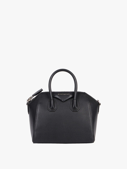 Mini Antigona bag in grained leather BLACK