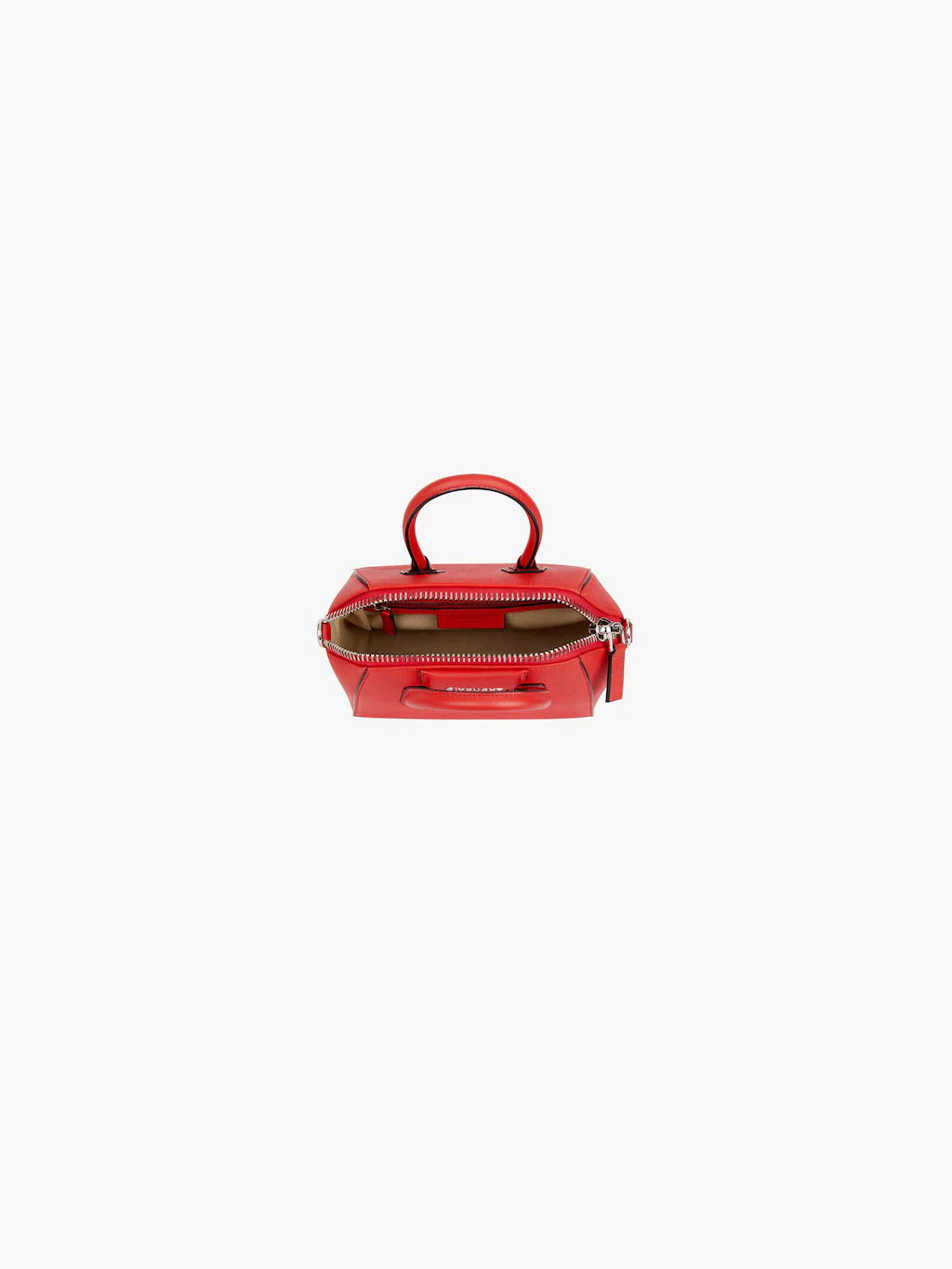 Mini Antigona bag in grained leather LIGHT RED