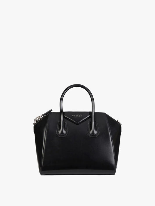 Mini Antigona bag in box leather BLACK