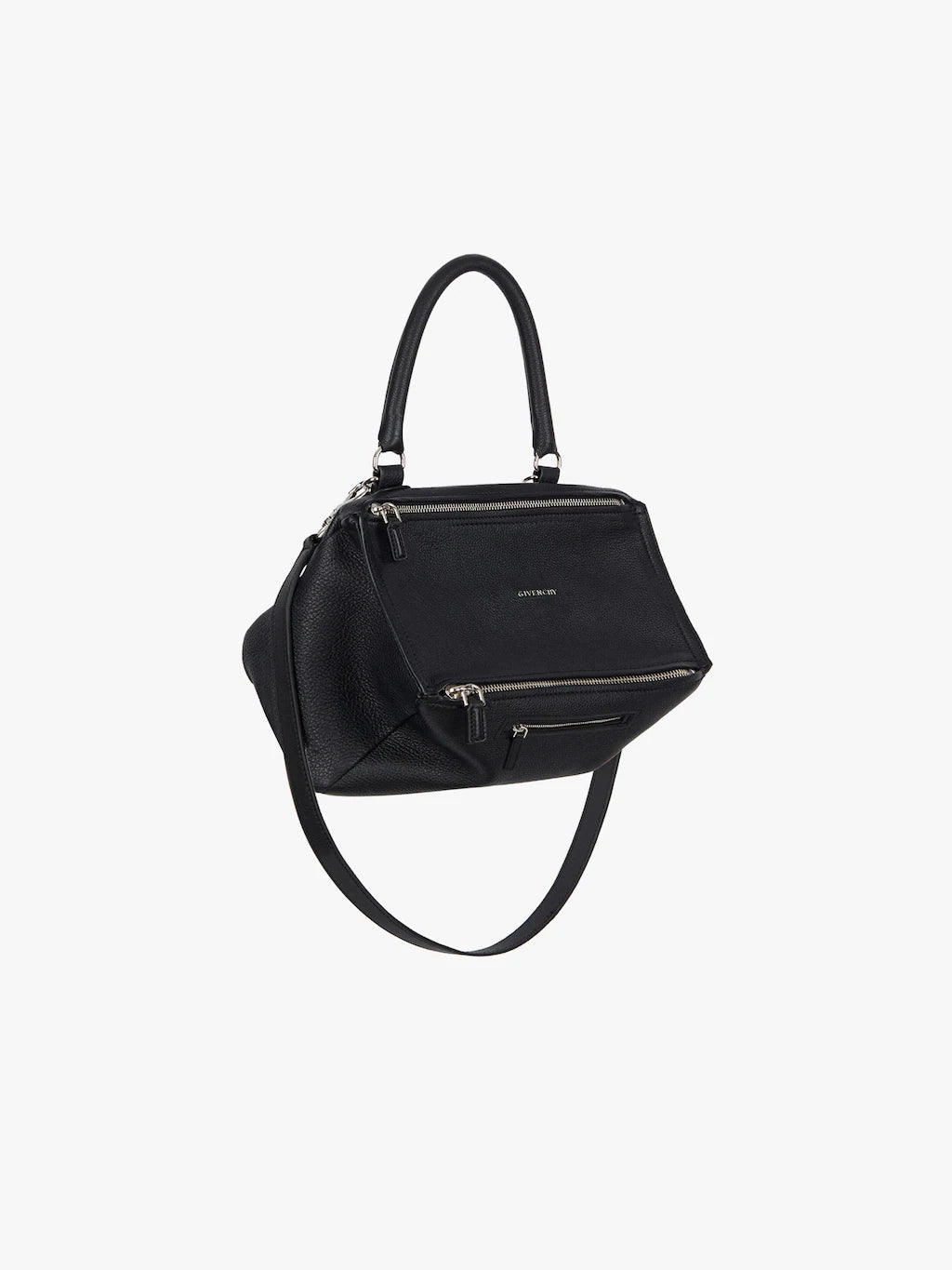 Medium Pandora bag in grained leather Black