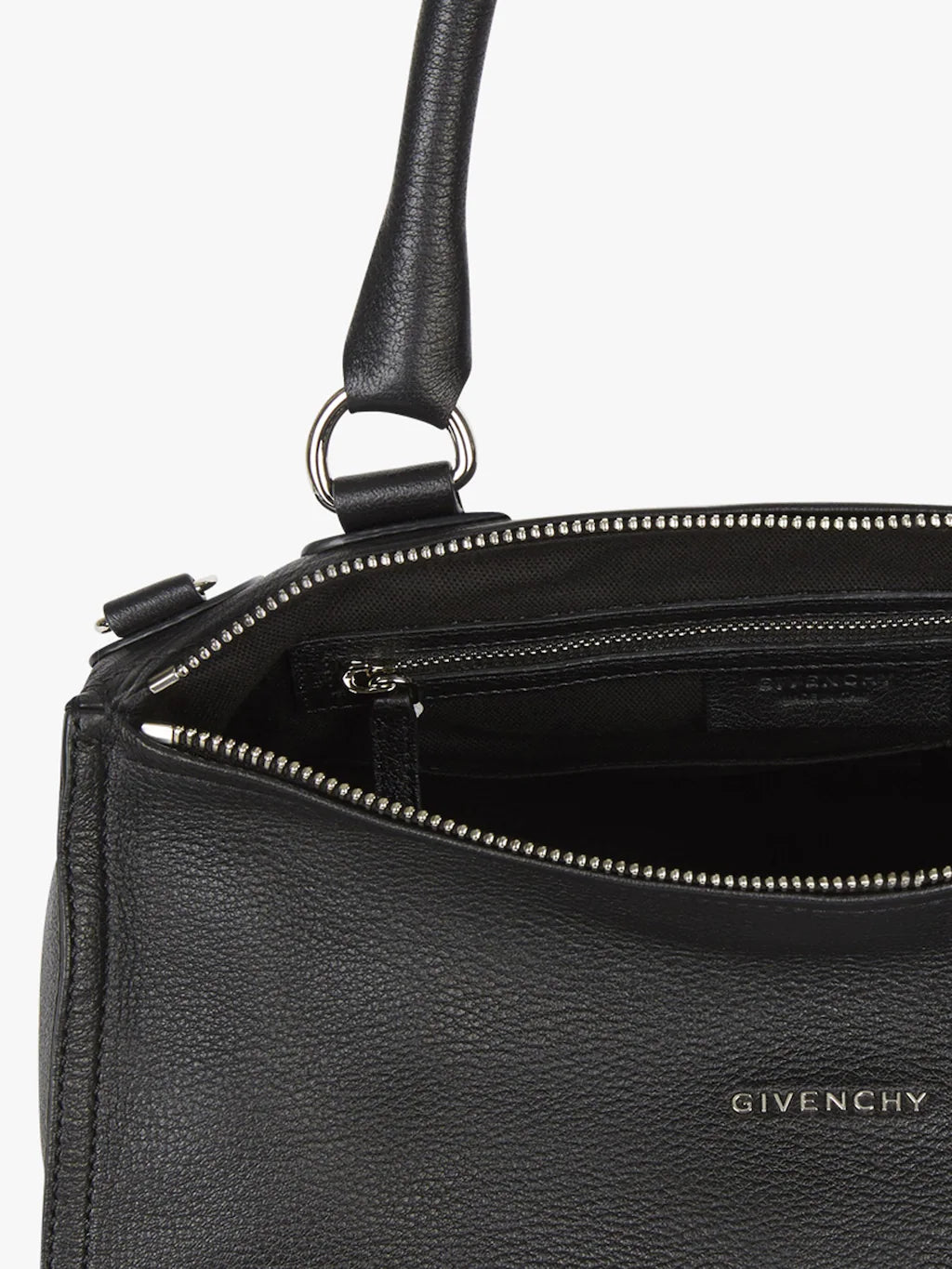 Medium Pandora bag in grained leather Black