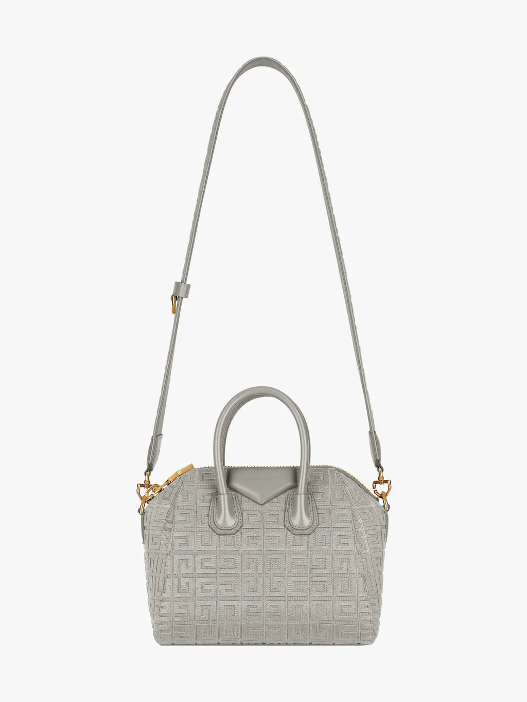 Mini Antigona bag in 4G embroidered canvas STONE GREY