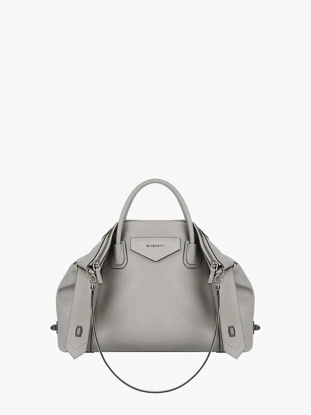 Medium Antigona Soft bag in smooth leather Pearl grey