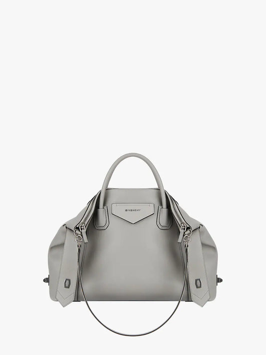 Medium Antigona Soft bag in smooth leather Pearl grey