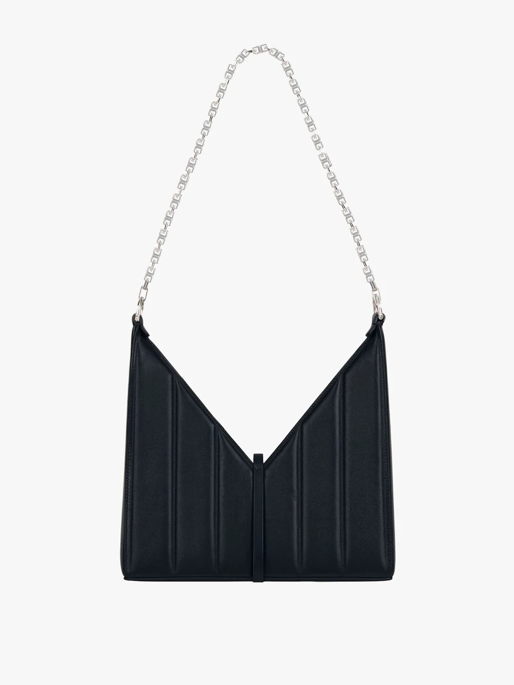 Small Cut Out bag in padded leather with chain Black