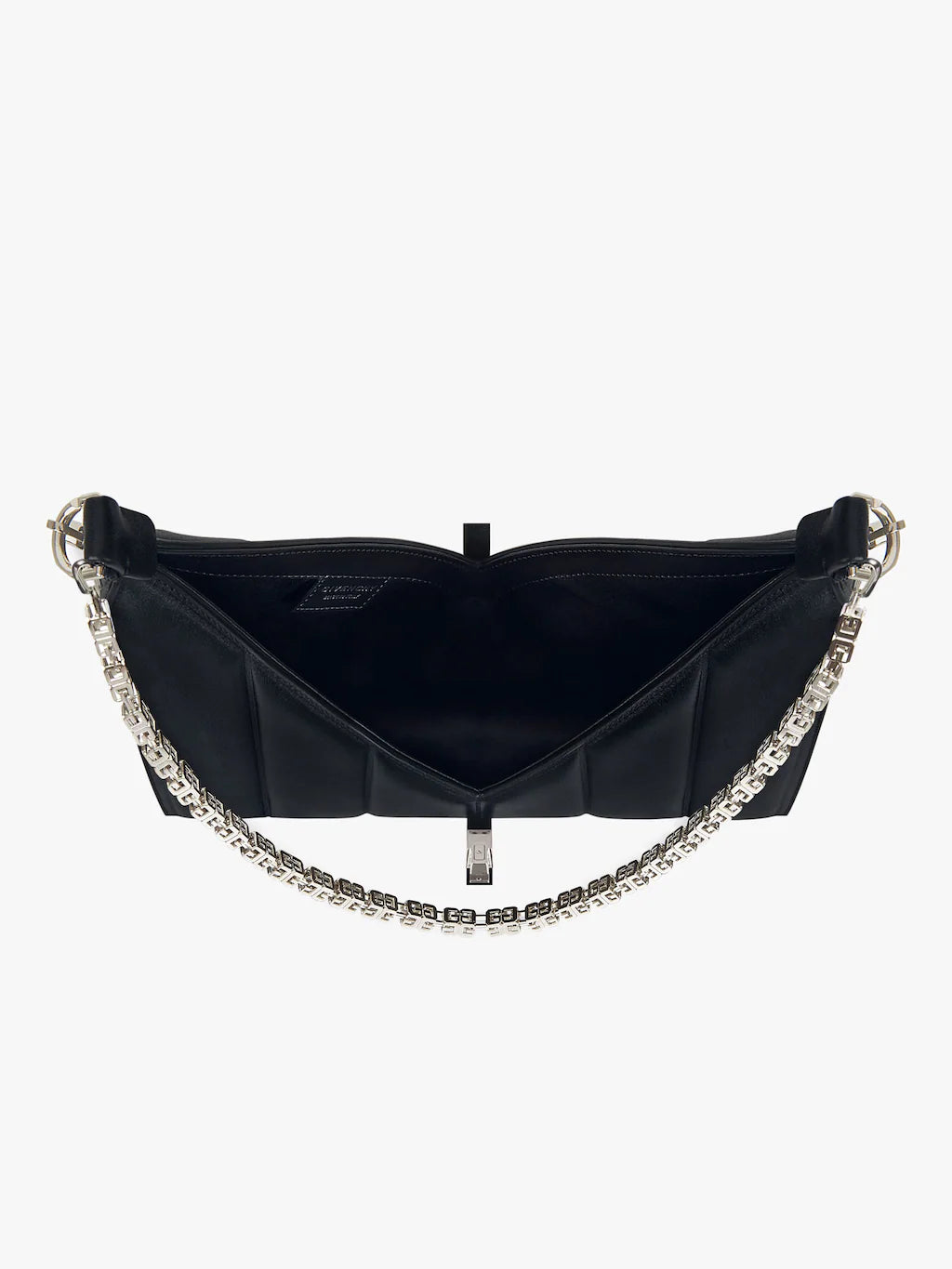 Small Cut Out bag in padded leather with chain Black