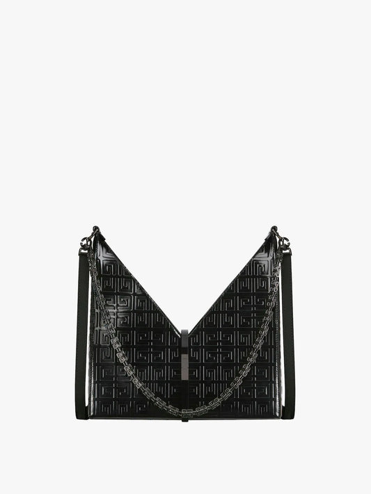 Small Cut Out bag in 4G leather with chain Black