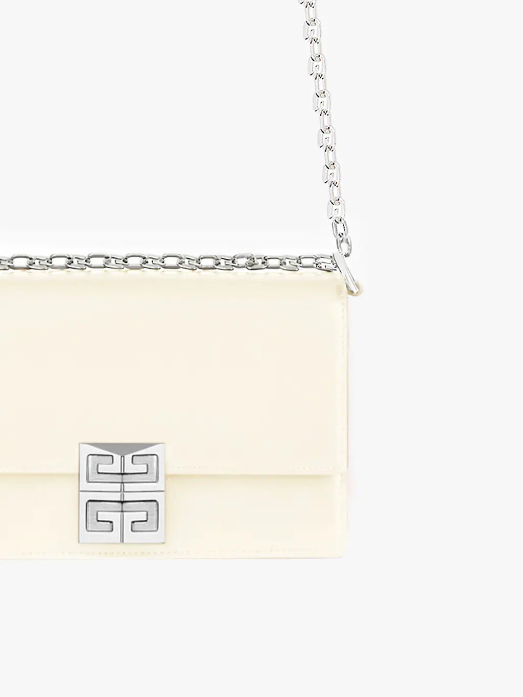 Small 4G bag in box leather with chain IVORY