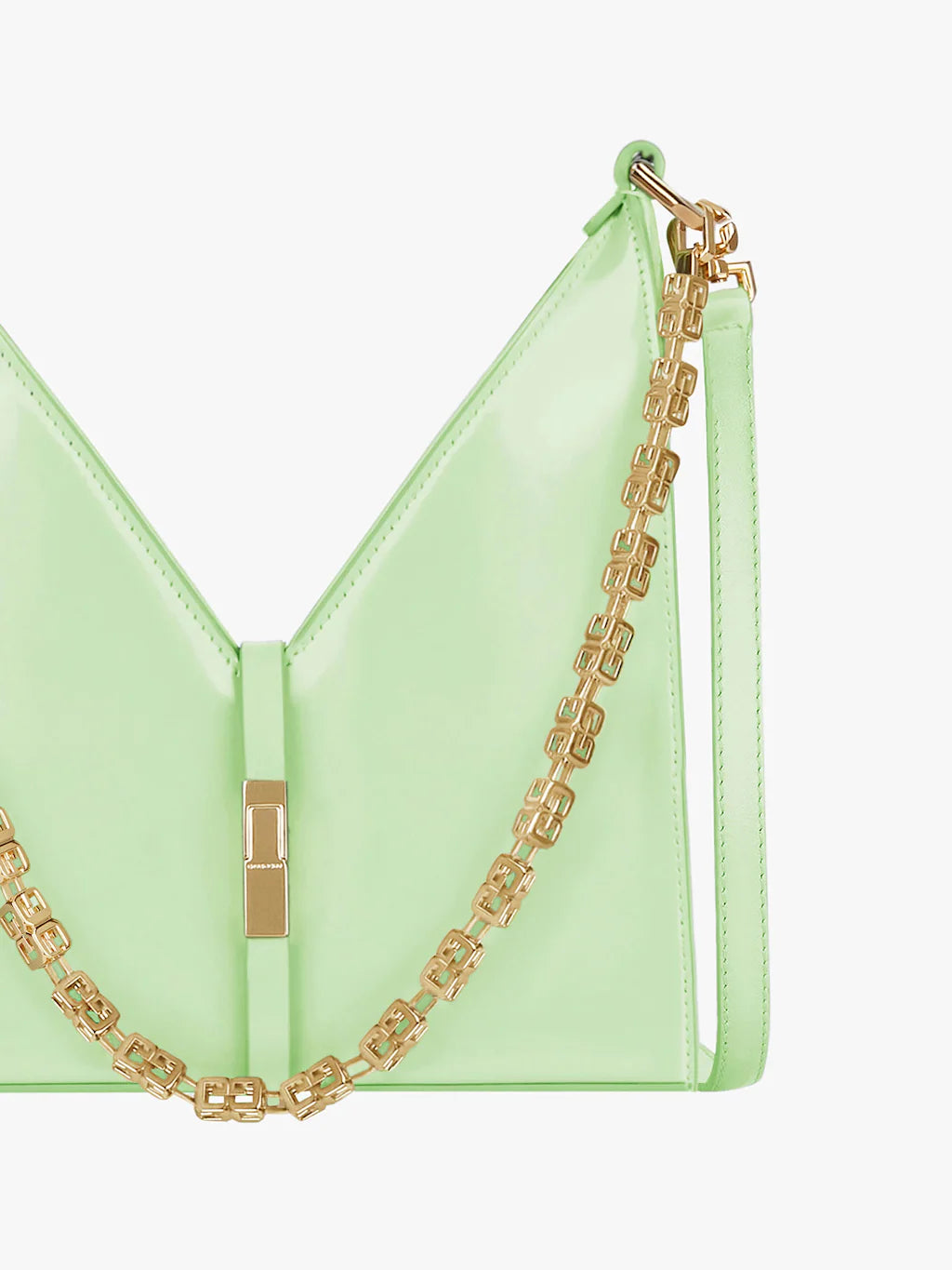 Mini Cut Out bag in box leather with chain Pistachio