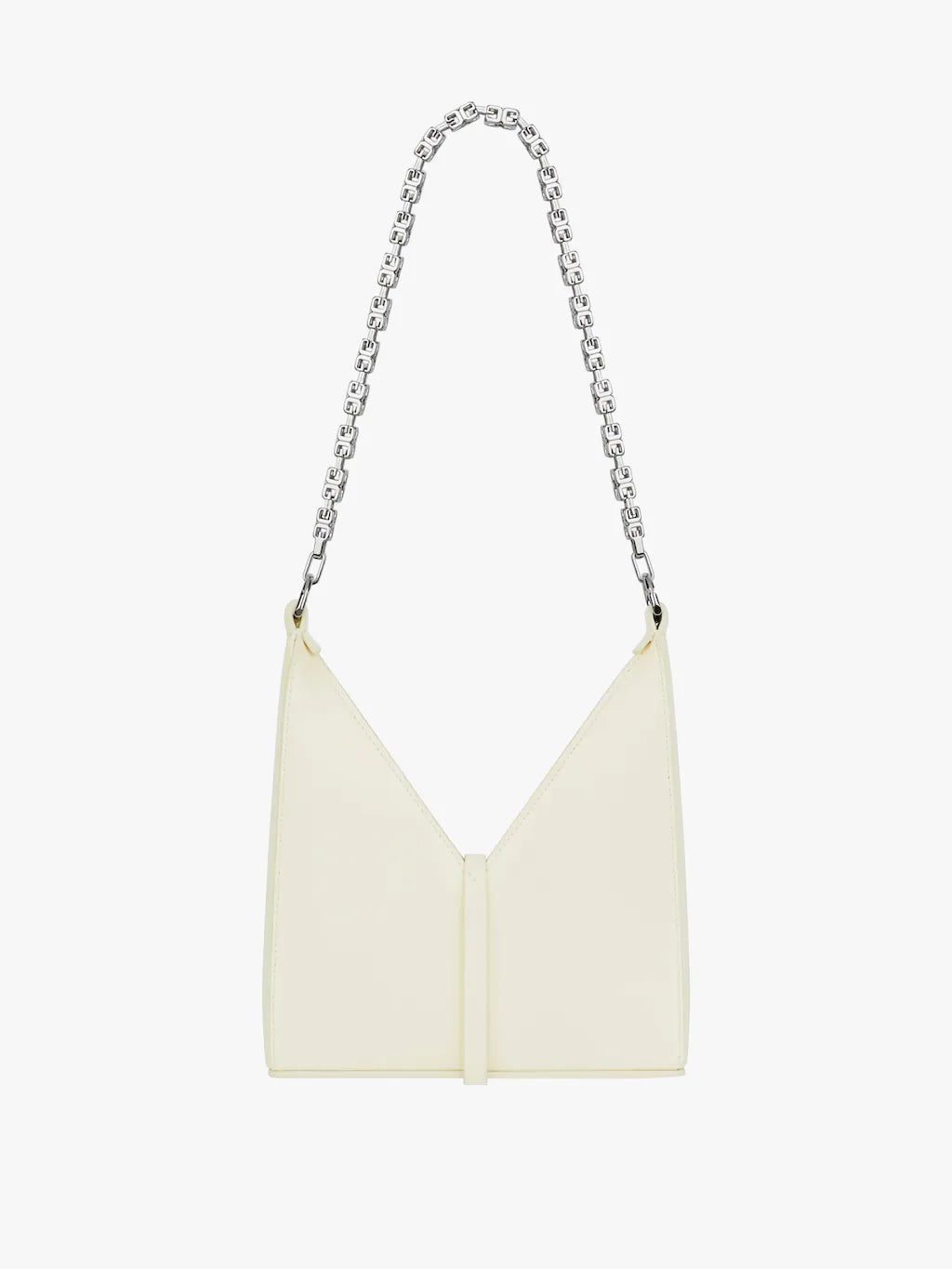 Mini Cut Out bag in box leather with chain IVORY