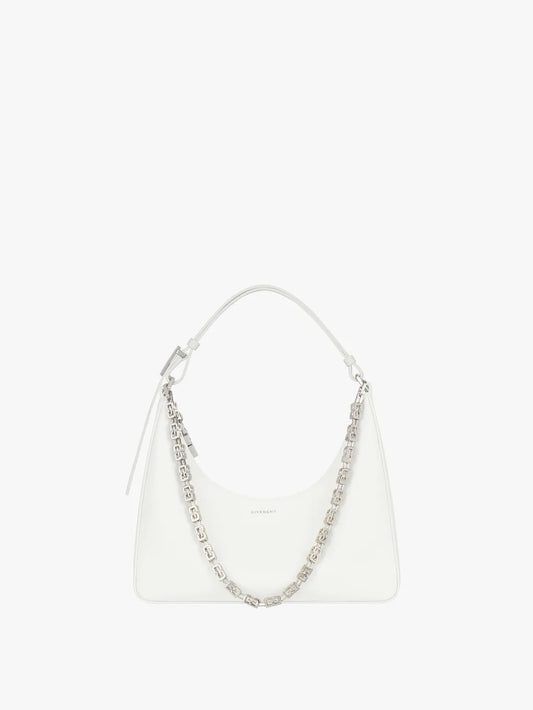 Small Moon Cut Out bag in leather IVORY