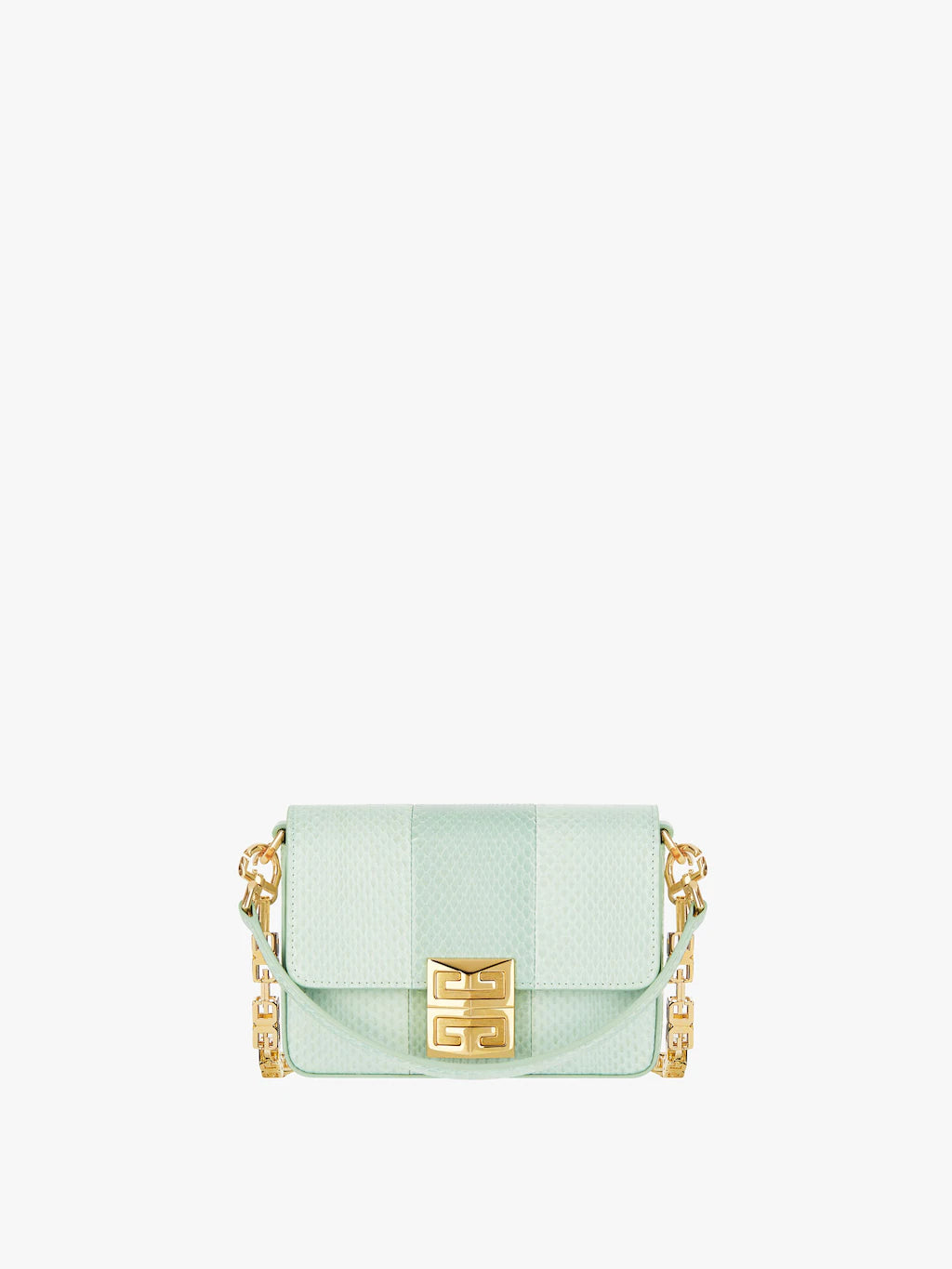 Small 4G bag in ayers with chain Celadon