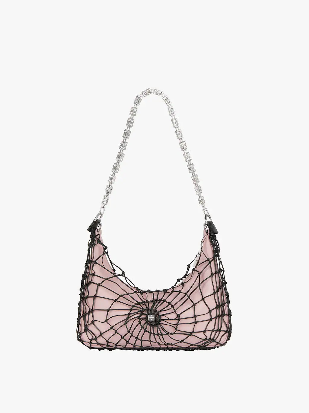 Small Moon Cut Out bag in leather Pink/black