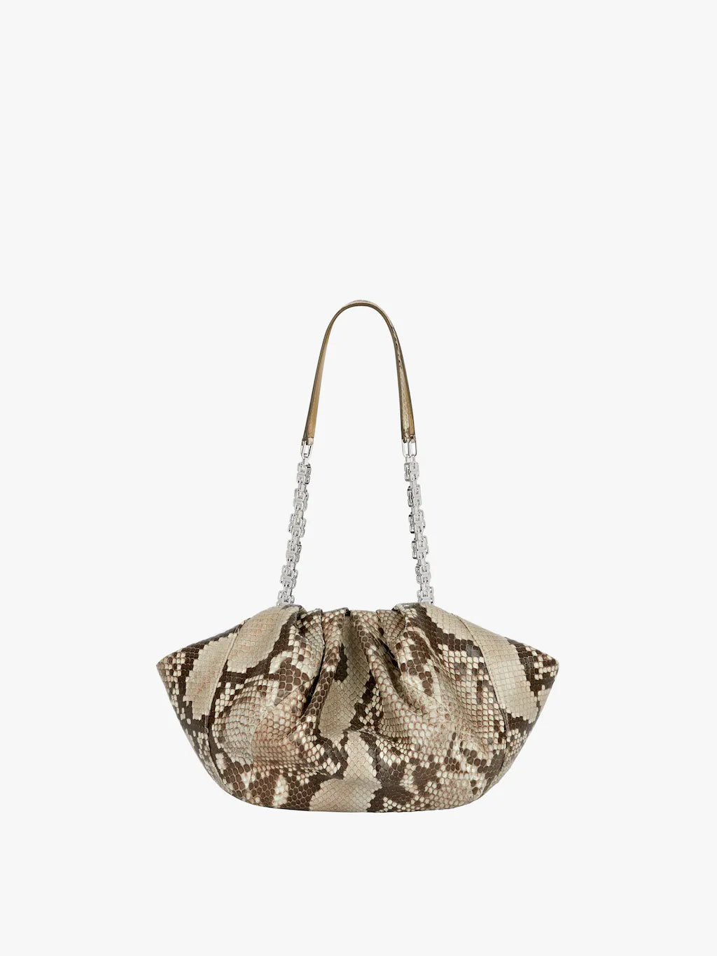 Small Kenny bag in python Grey/natural