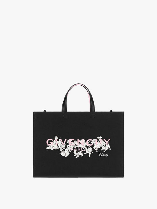 Medium G Tote 101 Dalmatians shopping bag in printed canvas Black/pink