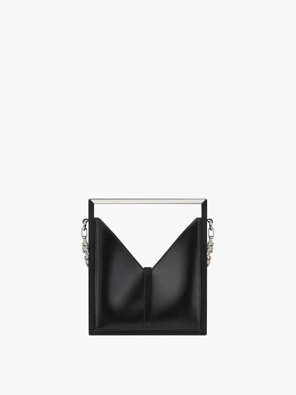 Micro Cut Out bag in box leather with chain Black