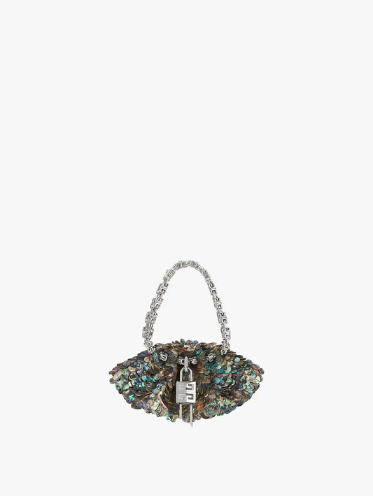 Mini Kenny bag in embroidered nacre Multicolored