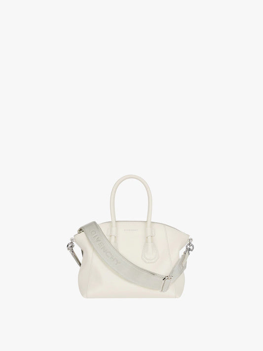 Mini Antigona Sport bag in leather IVORY